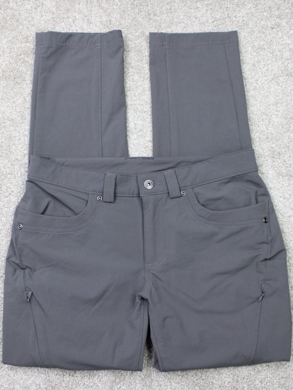 Duluth Trading Pants Womens 8x29 Gray Flexpedition Slim Leg Cargo Nylon Stretch